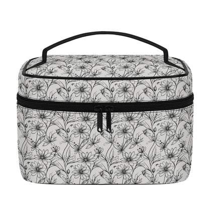 Neutral Spring Leather Cosmetic Bag