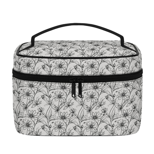 Neutral Spring Leather Cosmetic Bag