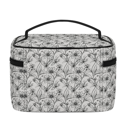 Neutral Spring Leather Cosmetic Bag