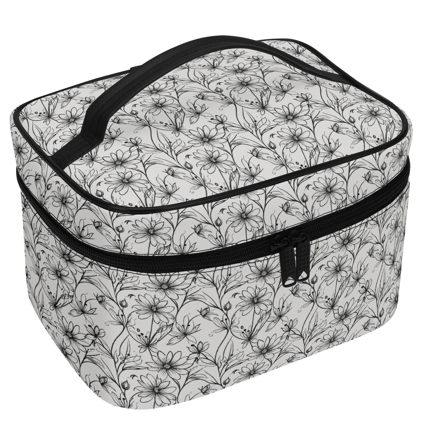 Neutral Spring Leather Cosmetic Bag