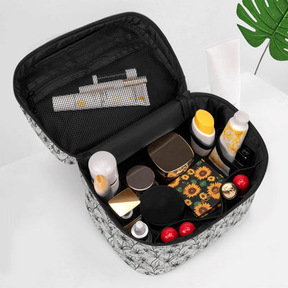 Neutral Spring Leather Cosmetic Bag