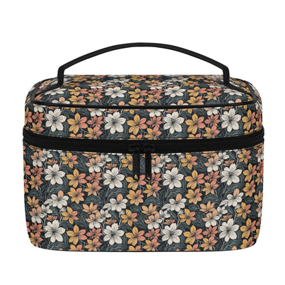 Field of Flowers Leather Cosmetic Bag