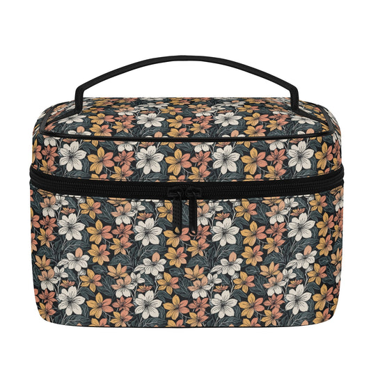 Field of Flowers Leather Cosmetic Bag