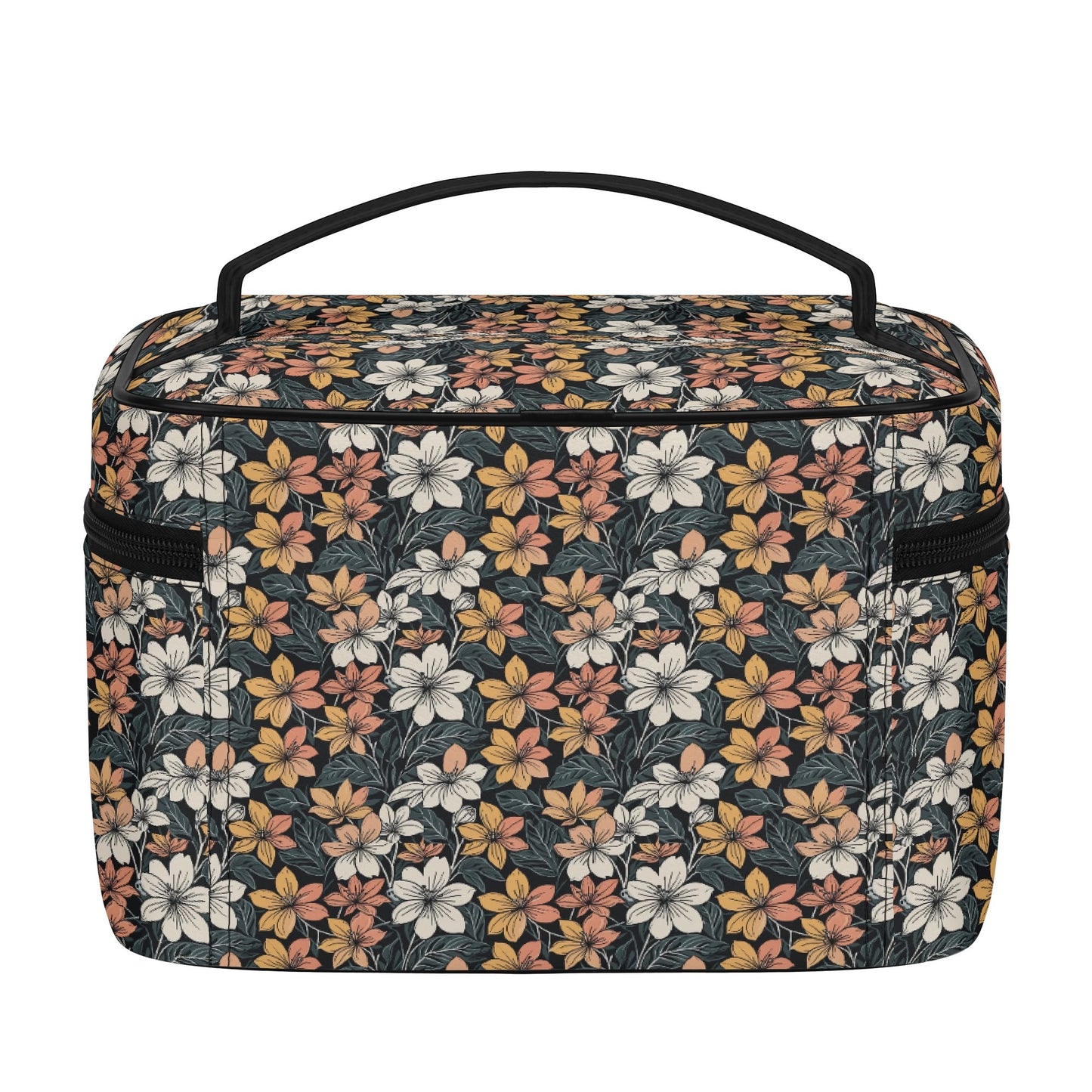 Field of Flowers Leather Cosmetic Bag