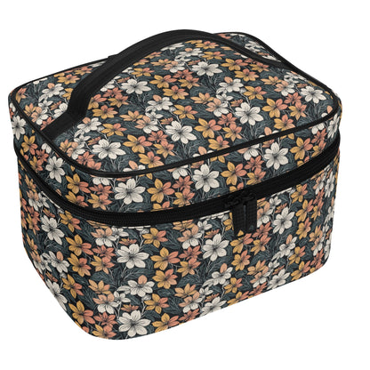 Field of Flowers Leather Cosmetic Bag