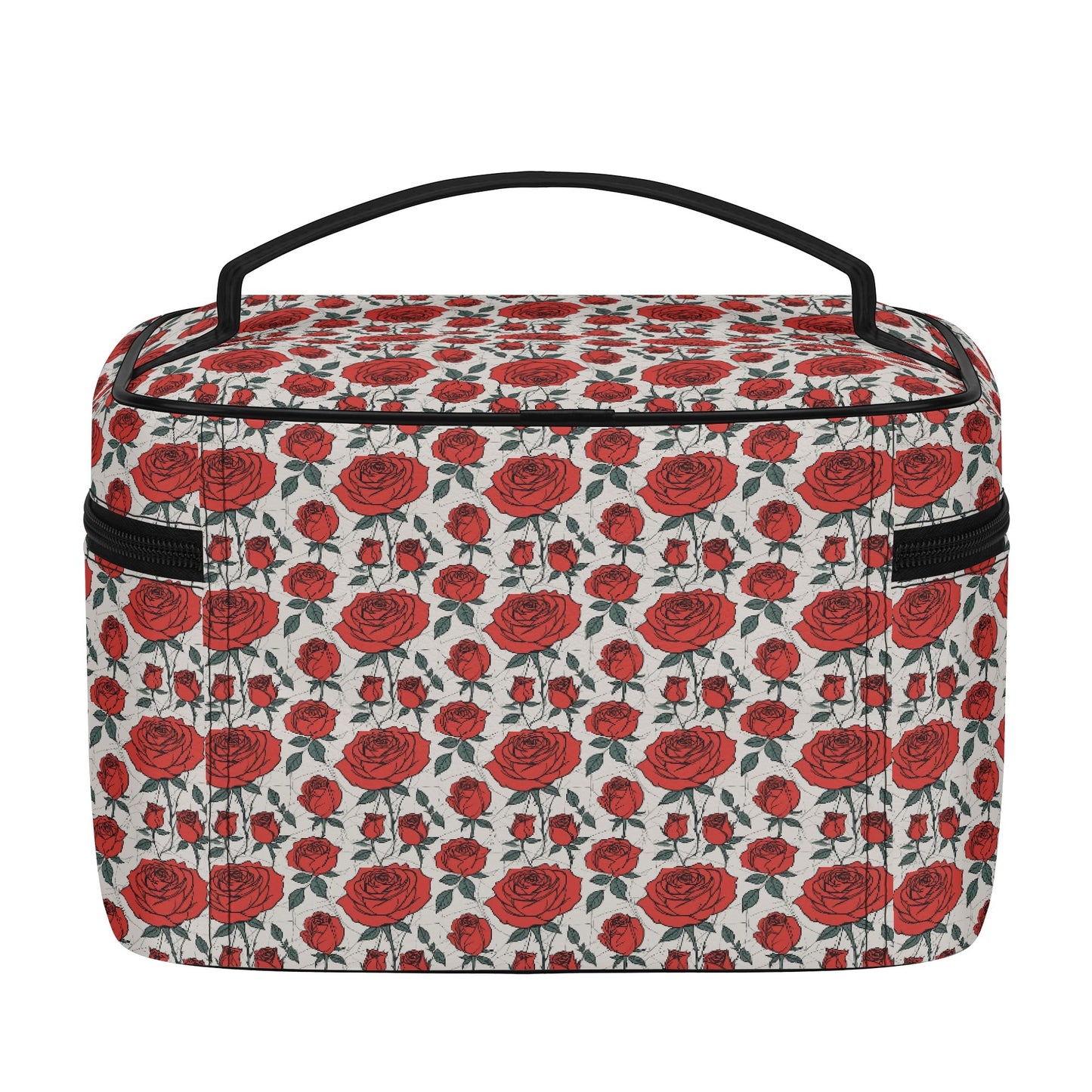 Red Roses Leather Cosmetic Bag