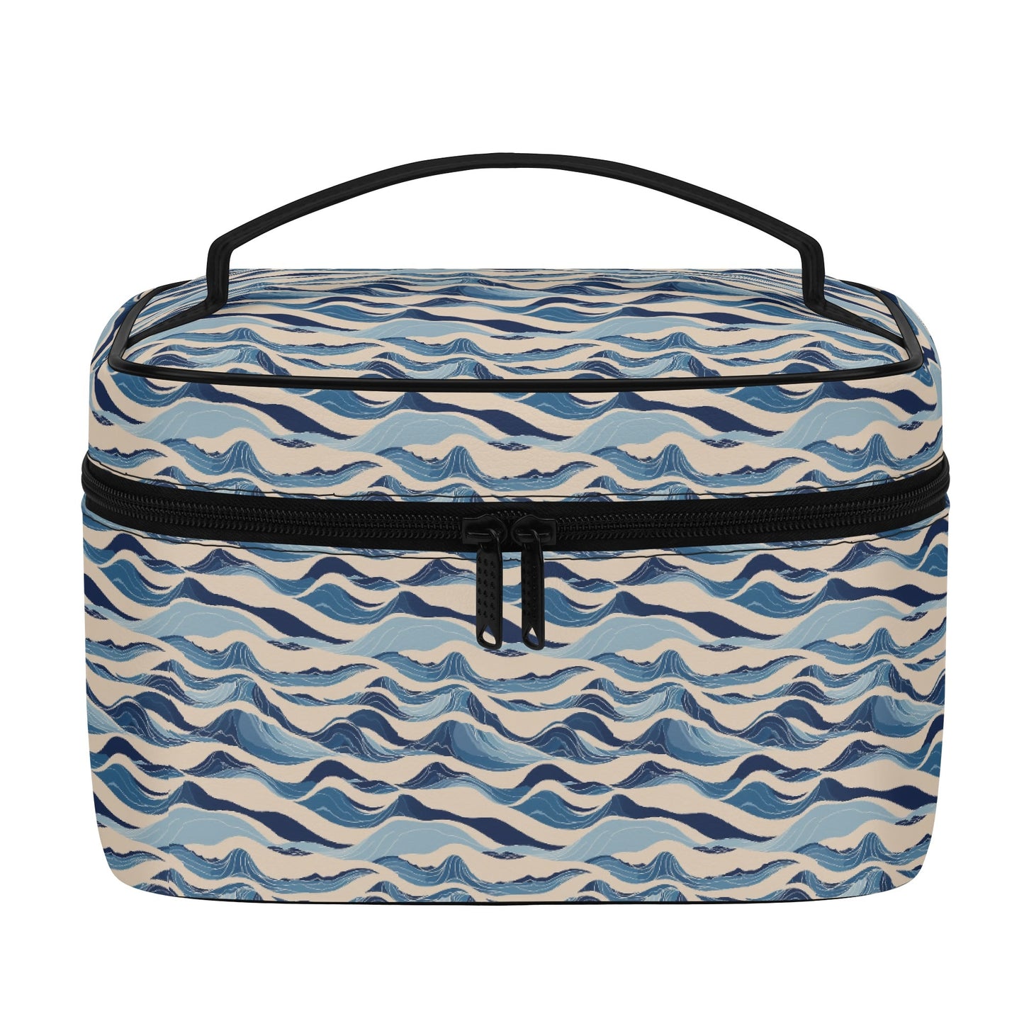 Blue Waves Leather Cosmetic Bag
