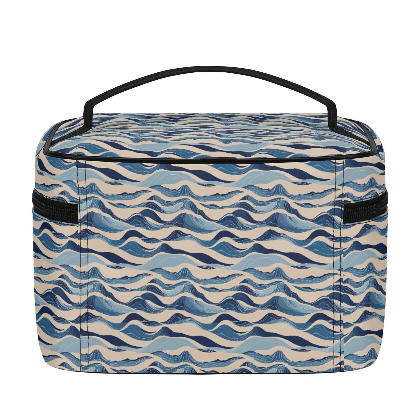 Blue Waves Leather Cosmetic Bag