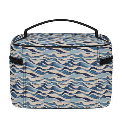Blue Waves Leather Cosmetic Bag