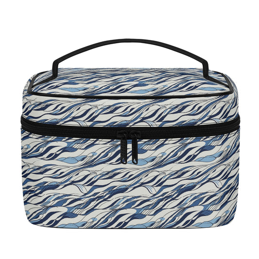 Ocean Lines Leather Cosmetic Bag