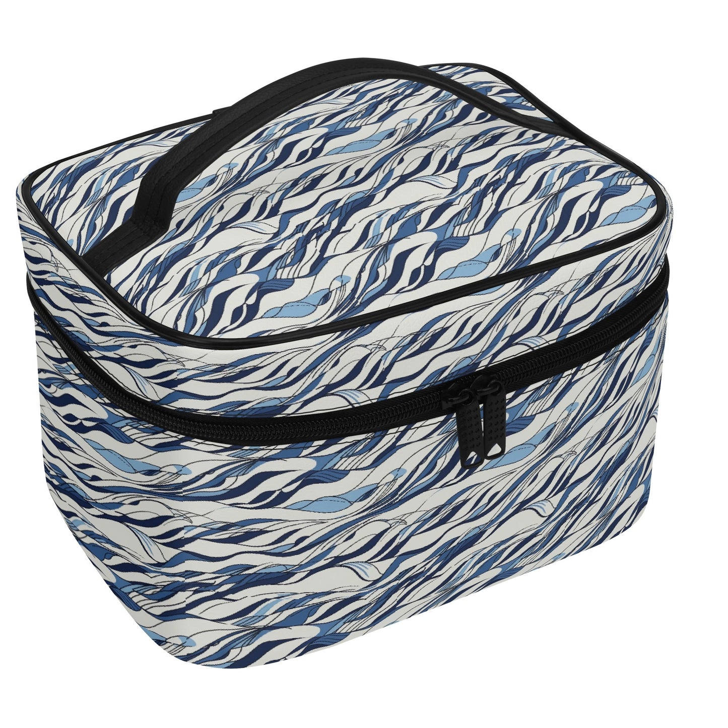 Ocean Lines Leather Cosmetic Bag