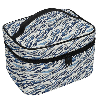 Ocean Lines Leather Cosmetic Bag