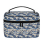 Abstract Waves Leather Cosmetic Bag