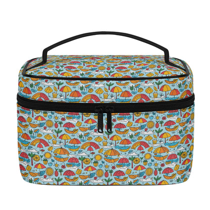 Fun of a Beach Leather Cosmetic Bag