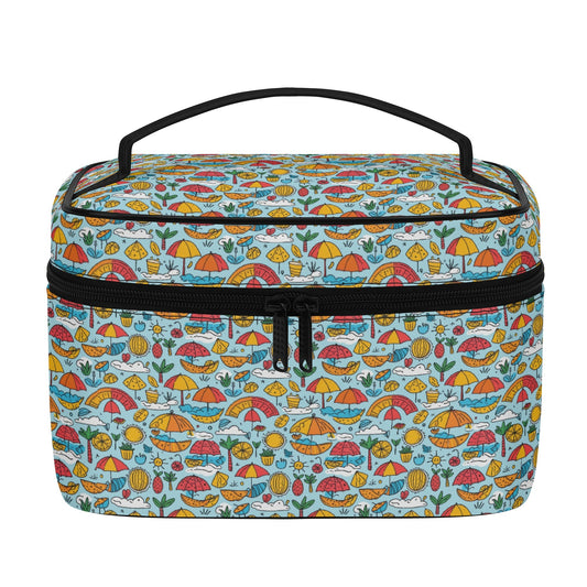 Fun of a Beach Leather Cosmetic Bag