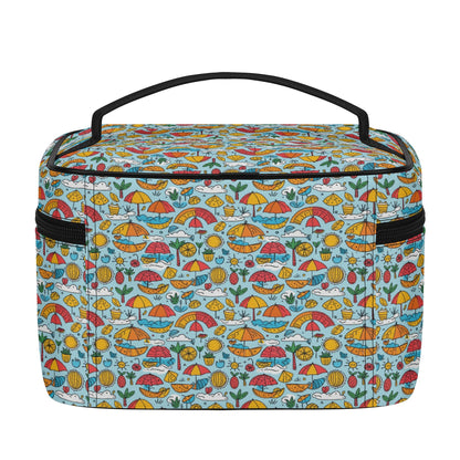 Fun of a Beach Leather Cosmetic Bag