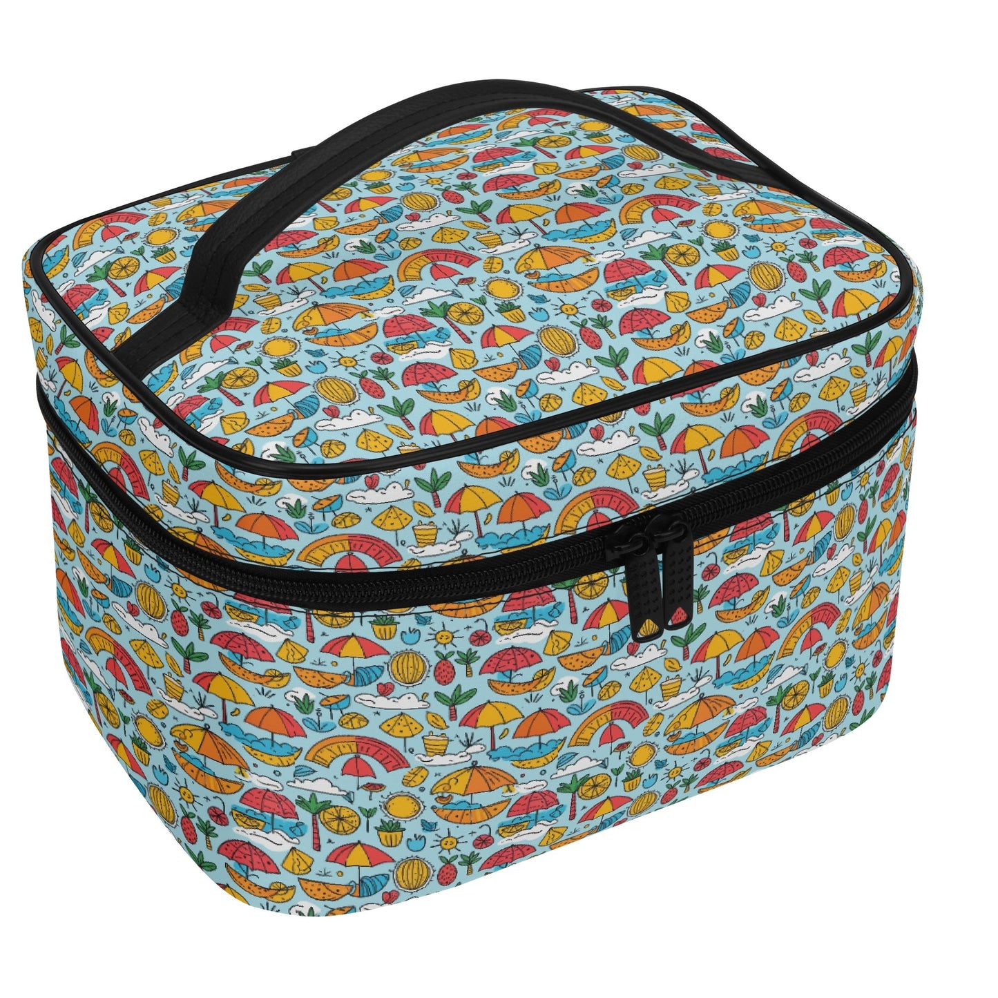 Fun of a Beach Leather Cosmetic Bag