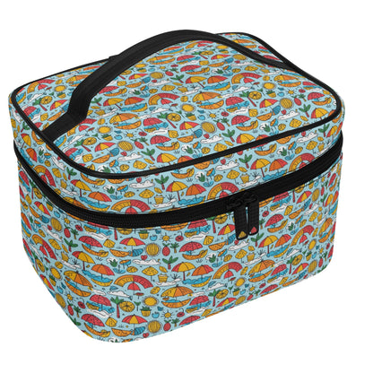 Fun of a Beach Leather Cosmetic Bag