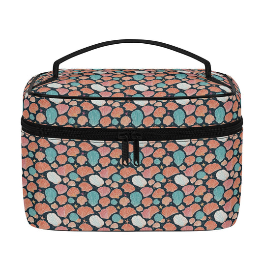 Big Shells and Stars Leather Cosmetic Bag