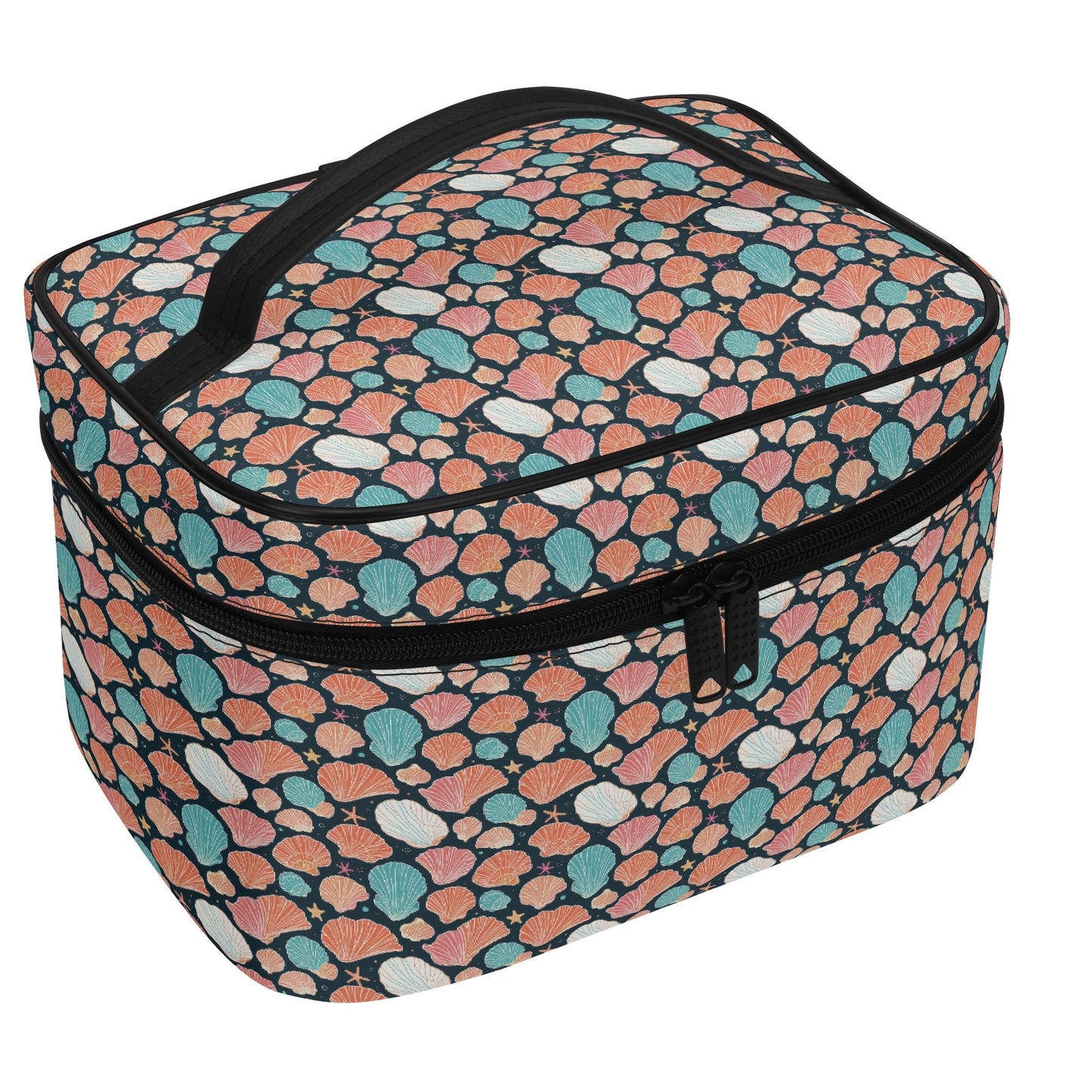 Big Shells and Stars Leather Cosmetic Bag