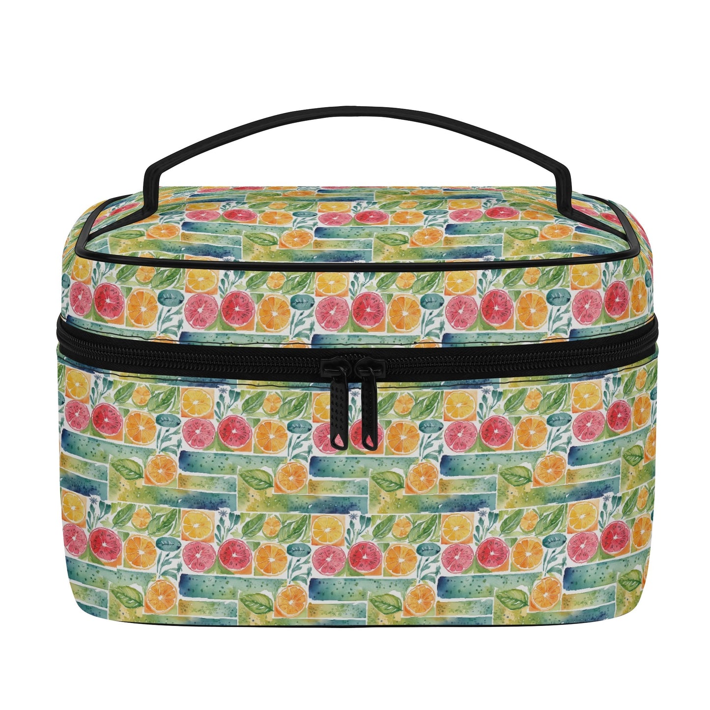 Watercolor Fruit Leather Cosmetic Bag