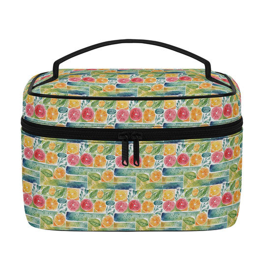 Watercolor Fruit Leather Cosmetic Bag
