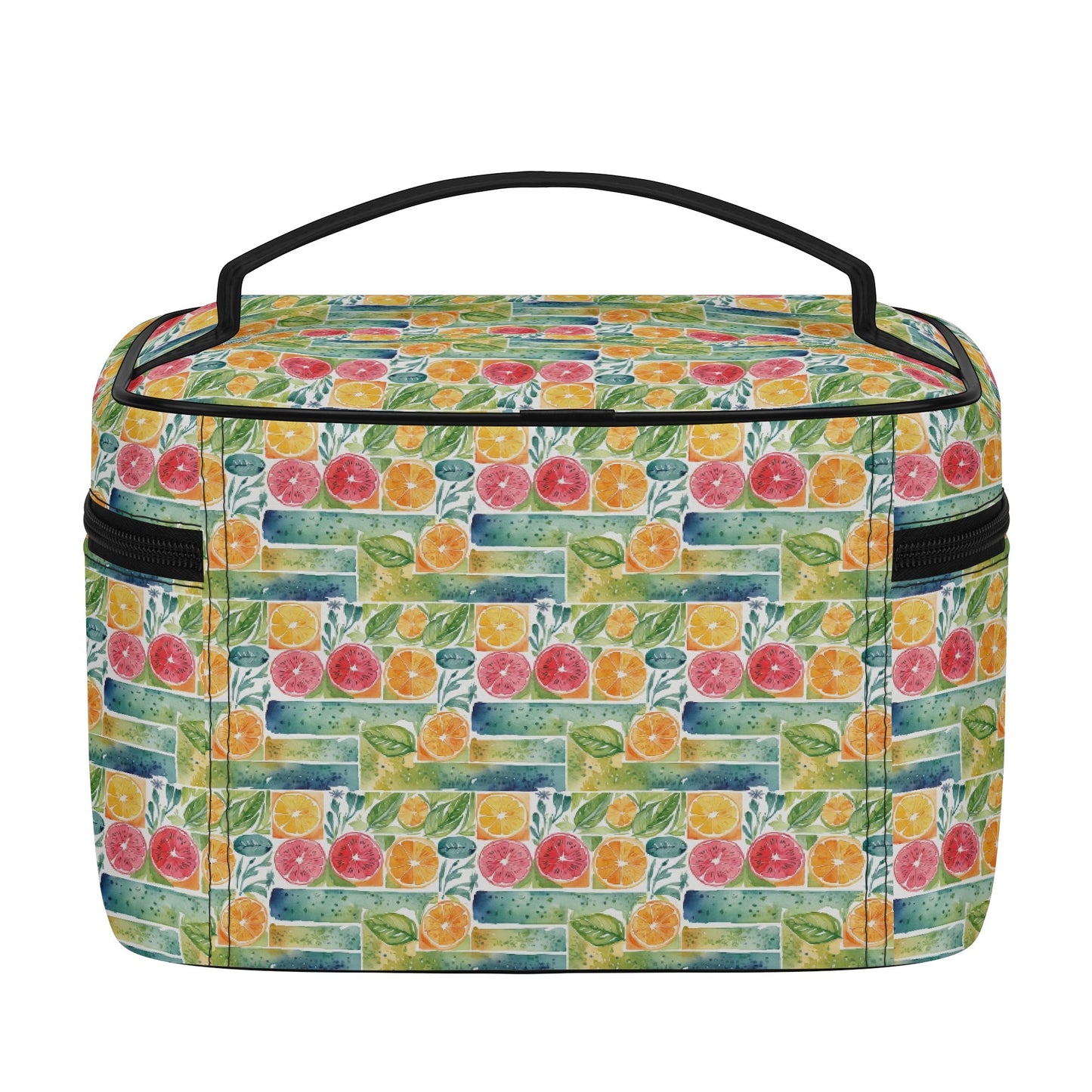 Watercolor Fruit Leather Cosmetic Bag