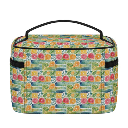 Watercolor Fruit Leather Cosmetic Bag