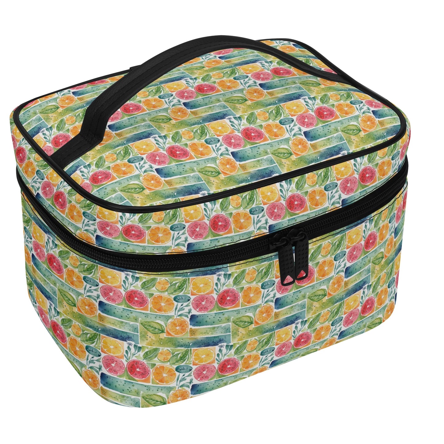 Watercolor Fruit Leather Cosmetic Bag