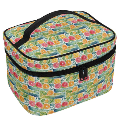 Watercolor Fruit Leather Cosmetic Bag