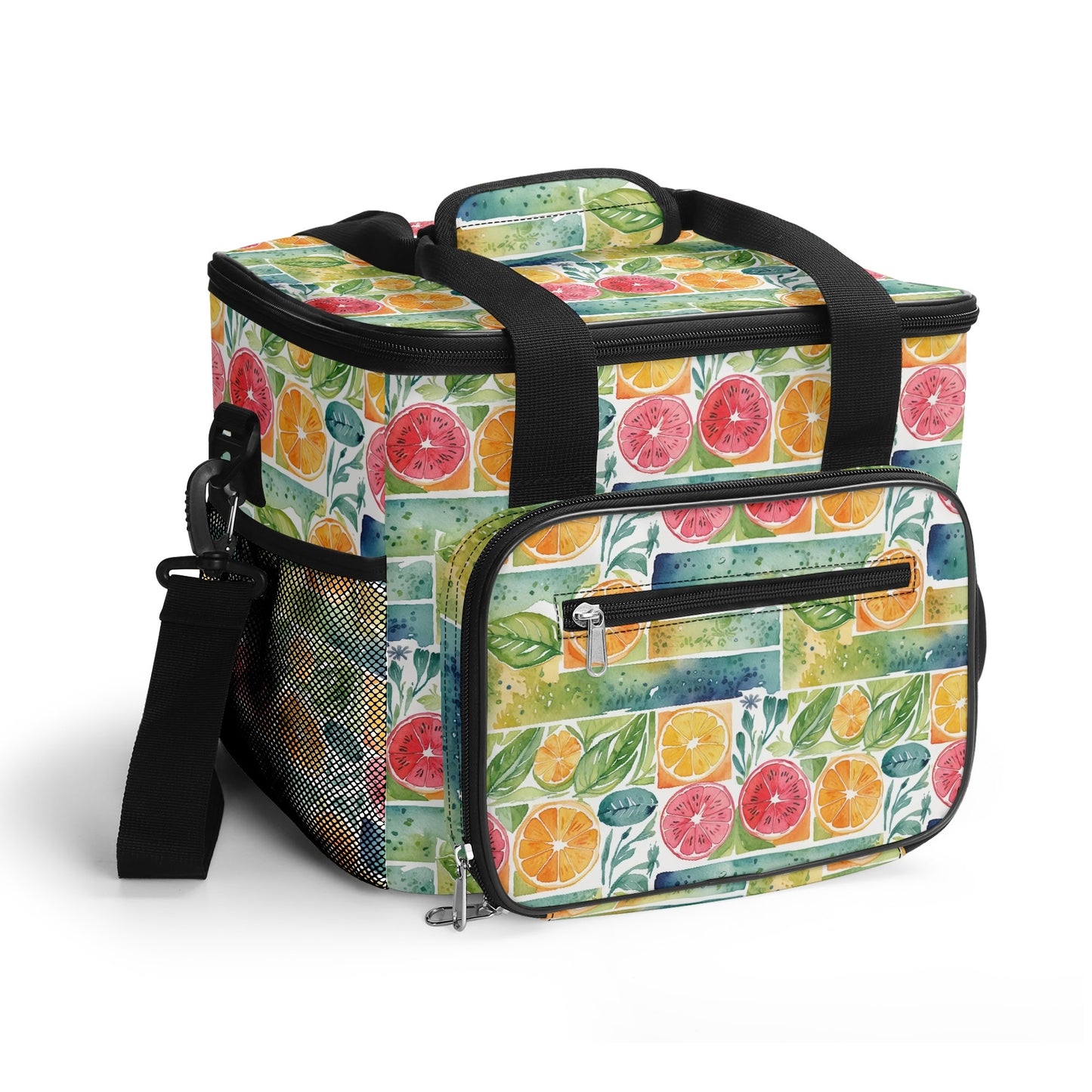 Watercolor Fruit Insulated Leakproof Cooler Bag Lunch Box