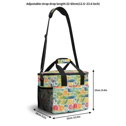 Watercolor Fruit Insulated Leakproof Cooler Bag Lunch Box