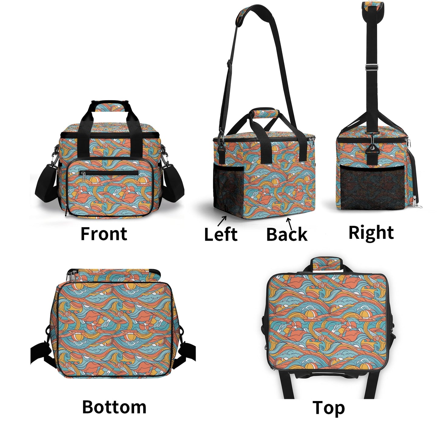 Ocean Abstract Insulated Leakproof Cooler Bag Lunch Box