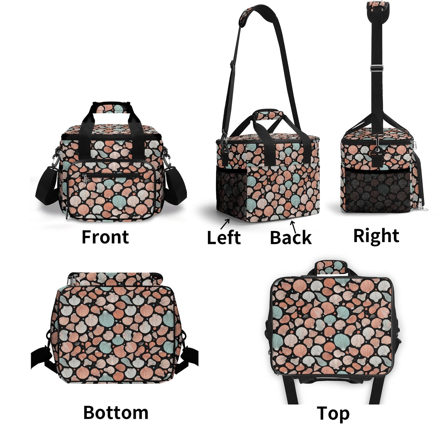 Seashells Insulated Leakproof Cooler Bag Lunch Box