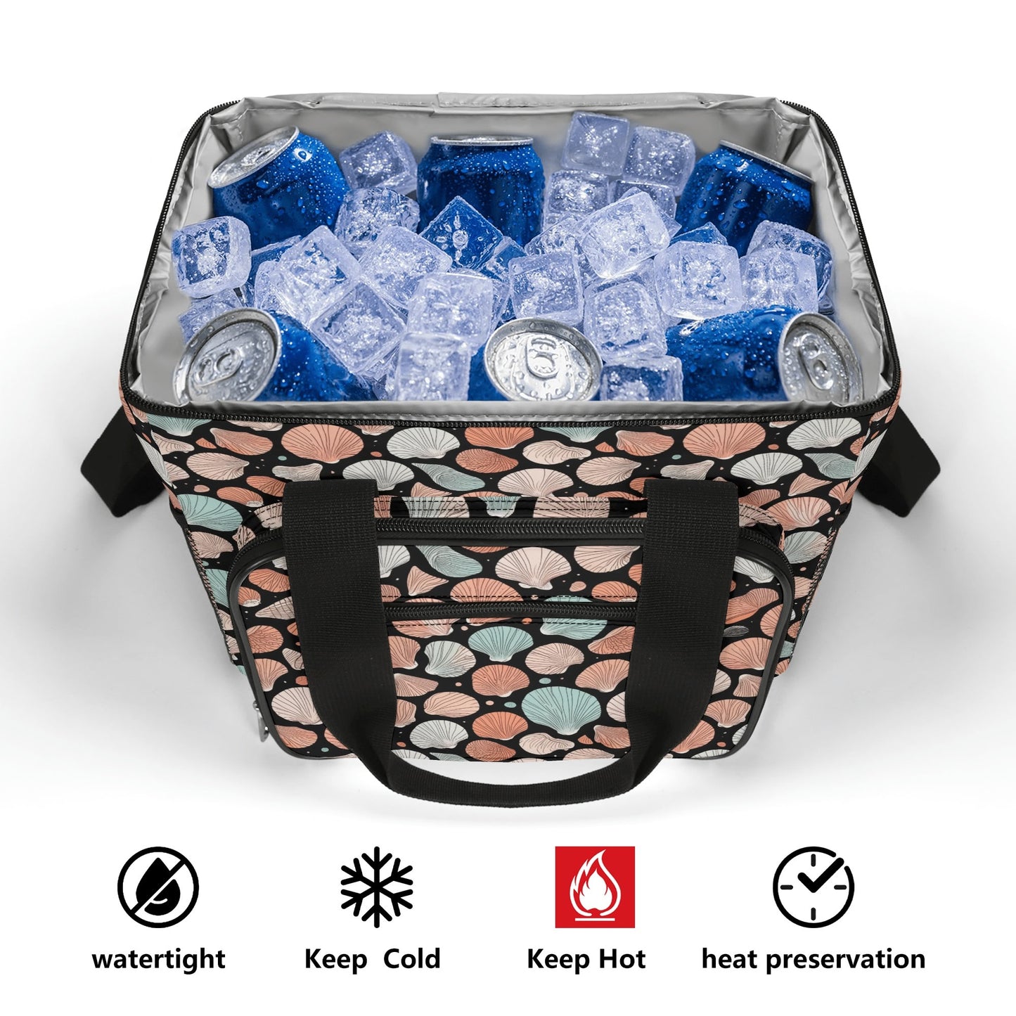 Seashells Insulated Leakproof Cooler Bag Lunch Box