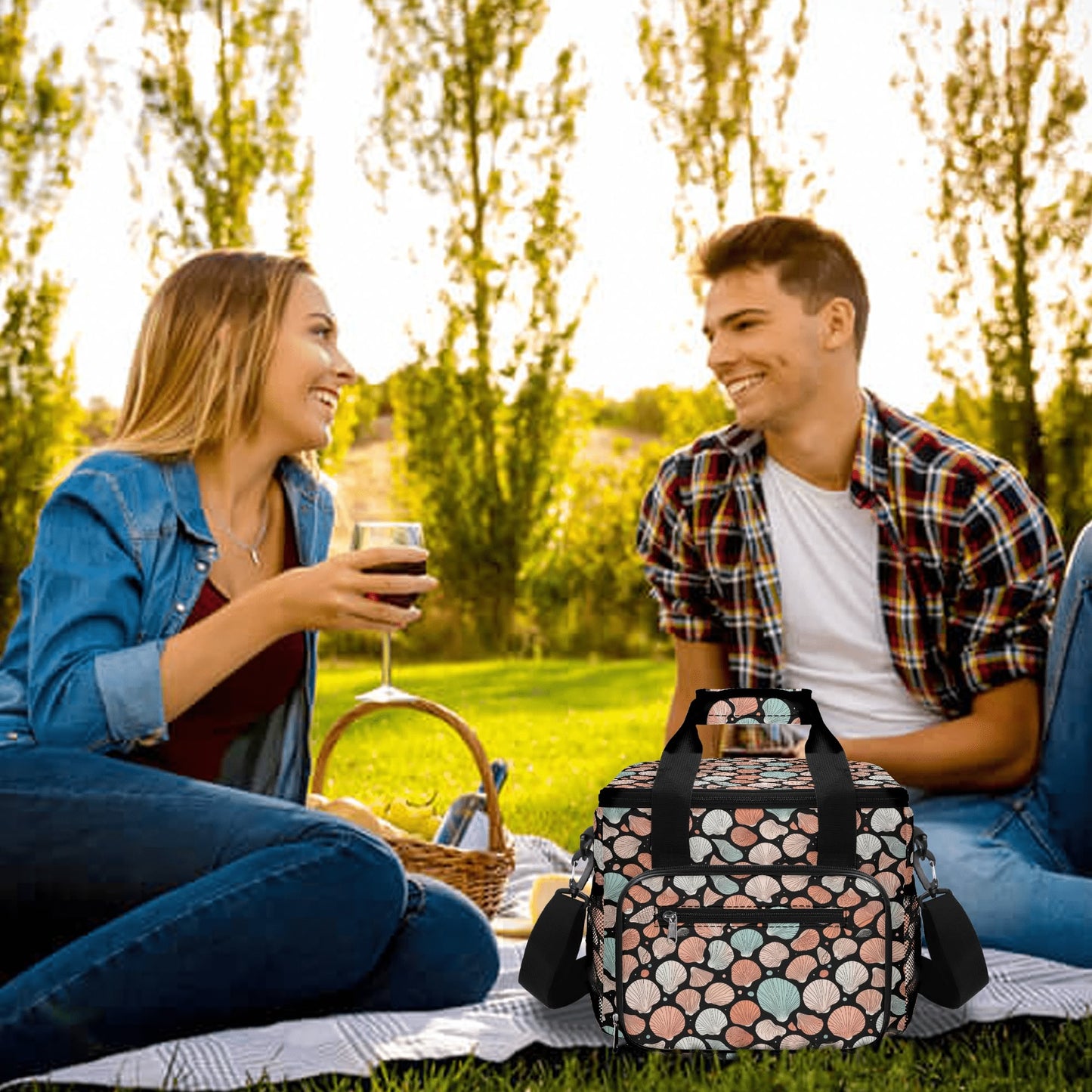 Seashells Insulated Leakproof Cooler Bag Lunch Box