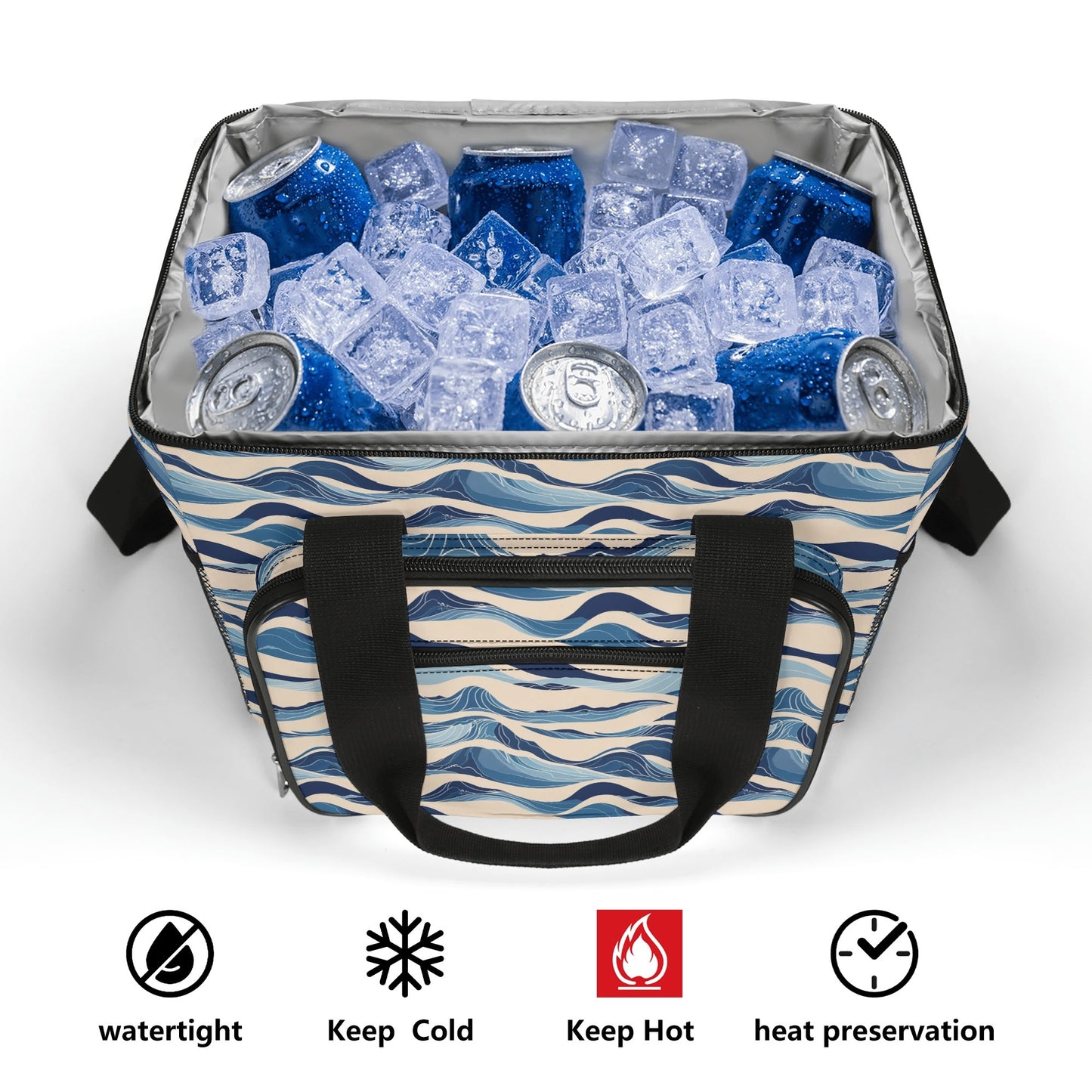 Blue Waves Insulated Leakproof Cooler Bag Lunch Box