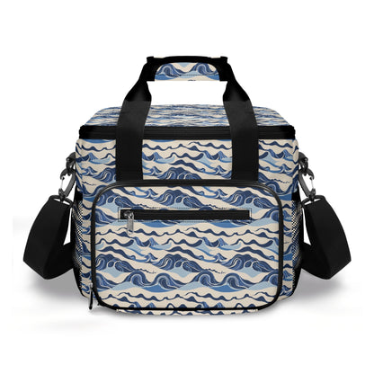 Abstract Waves Insulated Leakproof Cooler Bag Lunch Box