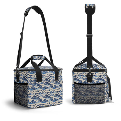Abstract Waves Insulated Leakproof Cooler Bag Lunch Box