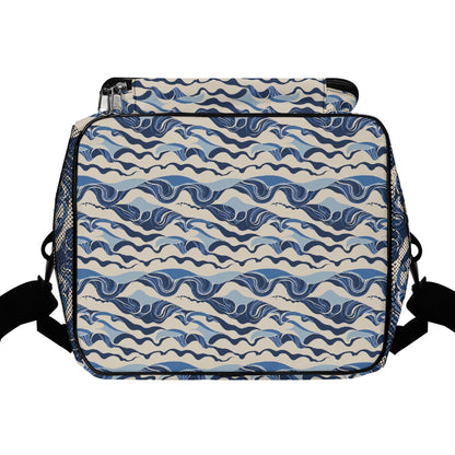Abstract Waves Insulated Leakproof Cooler Bag Lunch Box