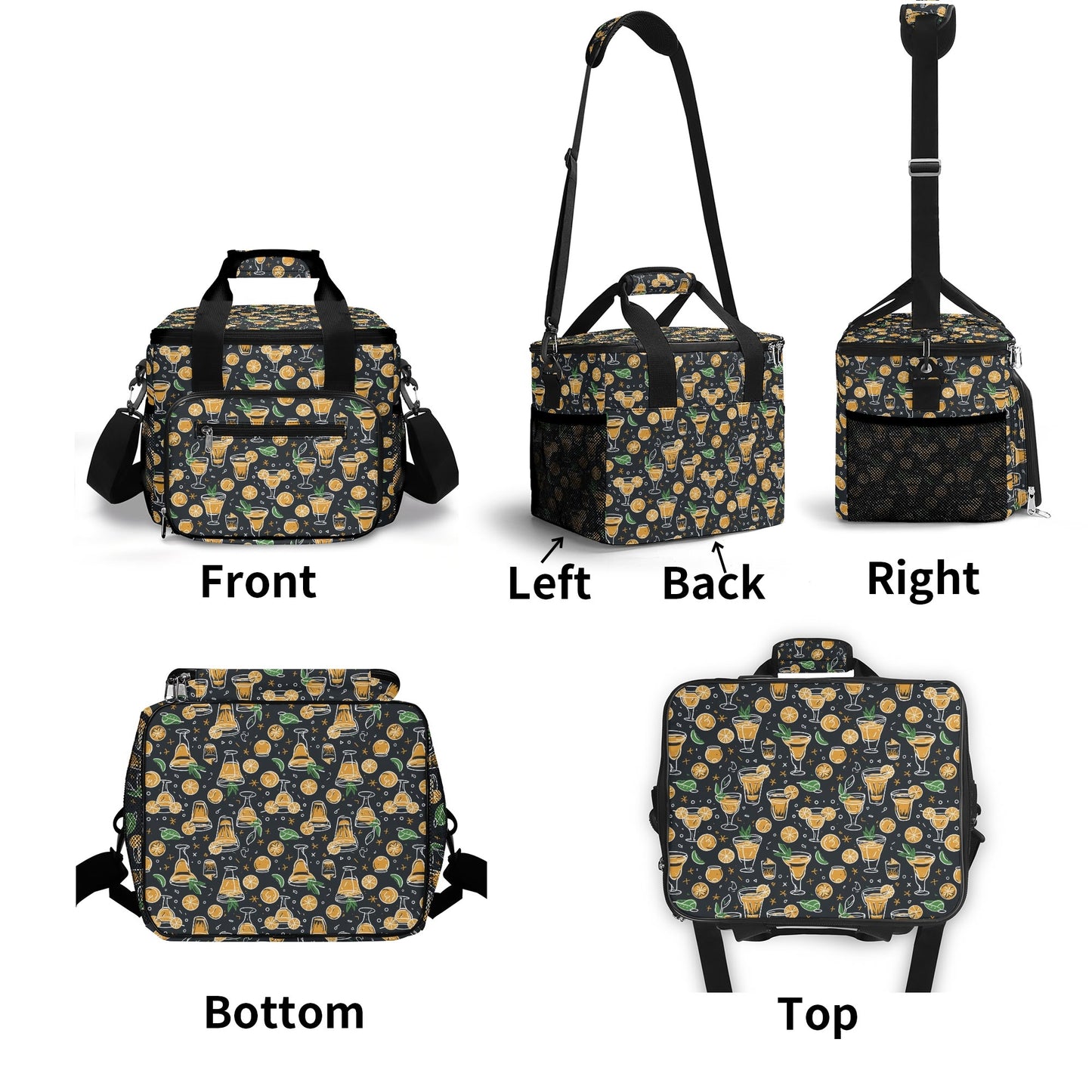 Gold Margarita Insulated Leakproof Cooler Bag Lunch Box