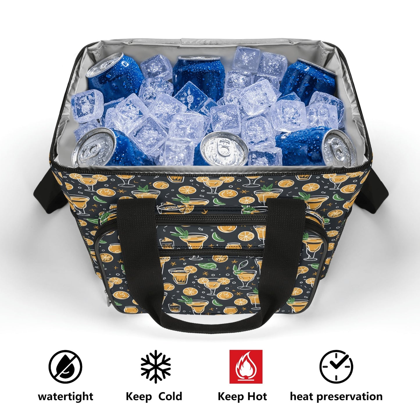 Gold Margarita Insulated Leakproof Cooler Bag Lunch Box
