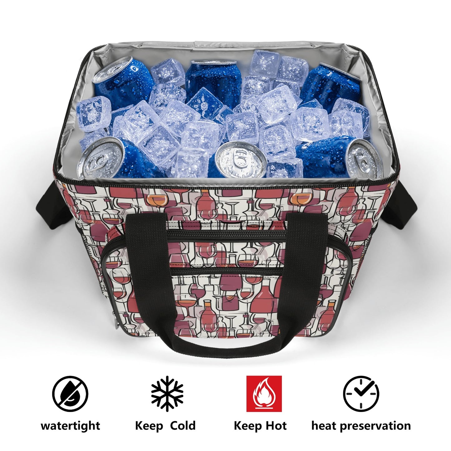 Wine with Me Insulated Leakproof Cooler Bag Lunch Box