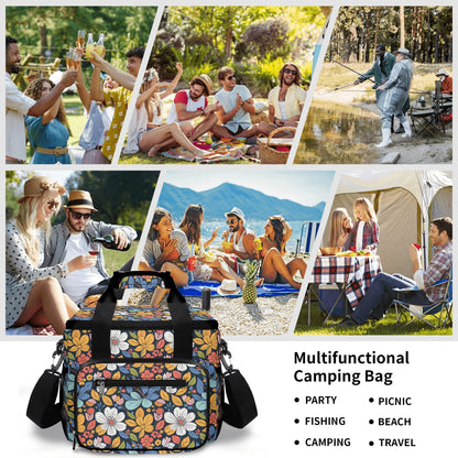 Bright Flowers Insulated Leakproof Cooler Bag Lunch Box