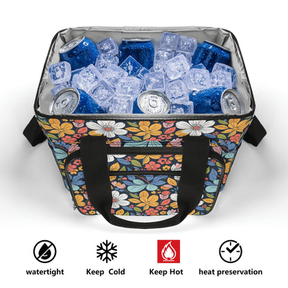 Bright Flowers Insulated Leakproof Cooler Bag Lunch Box