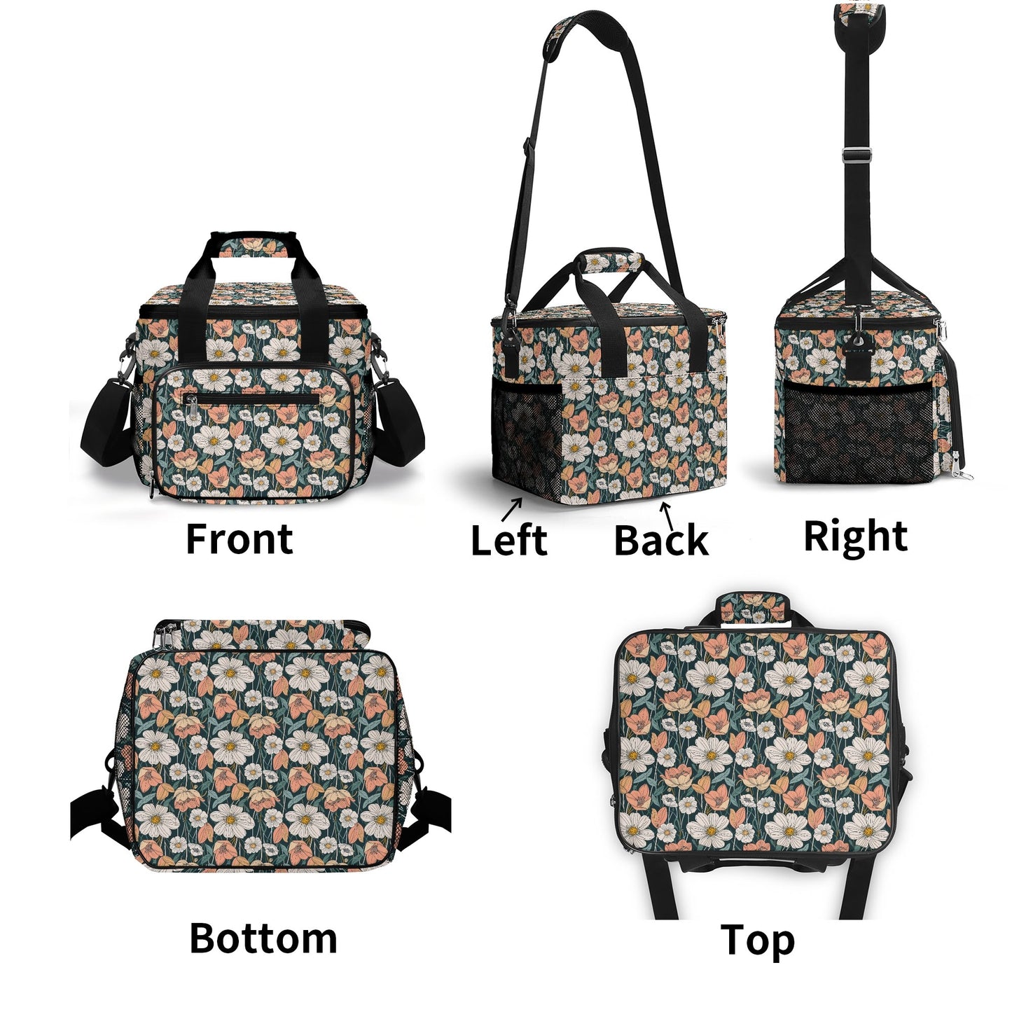 Tulips and Daisys Insulated Leakproof Cooler Bag Lunch Box