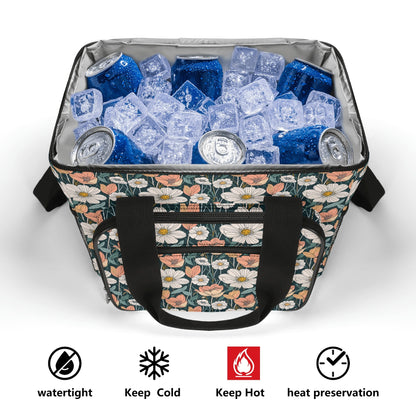 Tulips and Daisys Insulated Leakproof Cooler Bag Lunch Box