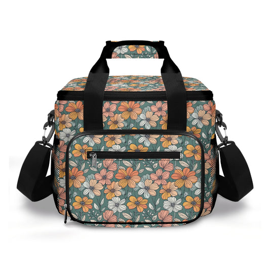 Pastel Flowers Insulated Leakproof Cooler Bag Lunch Box
