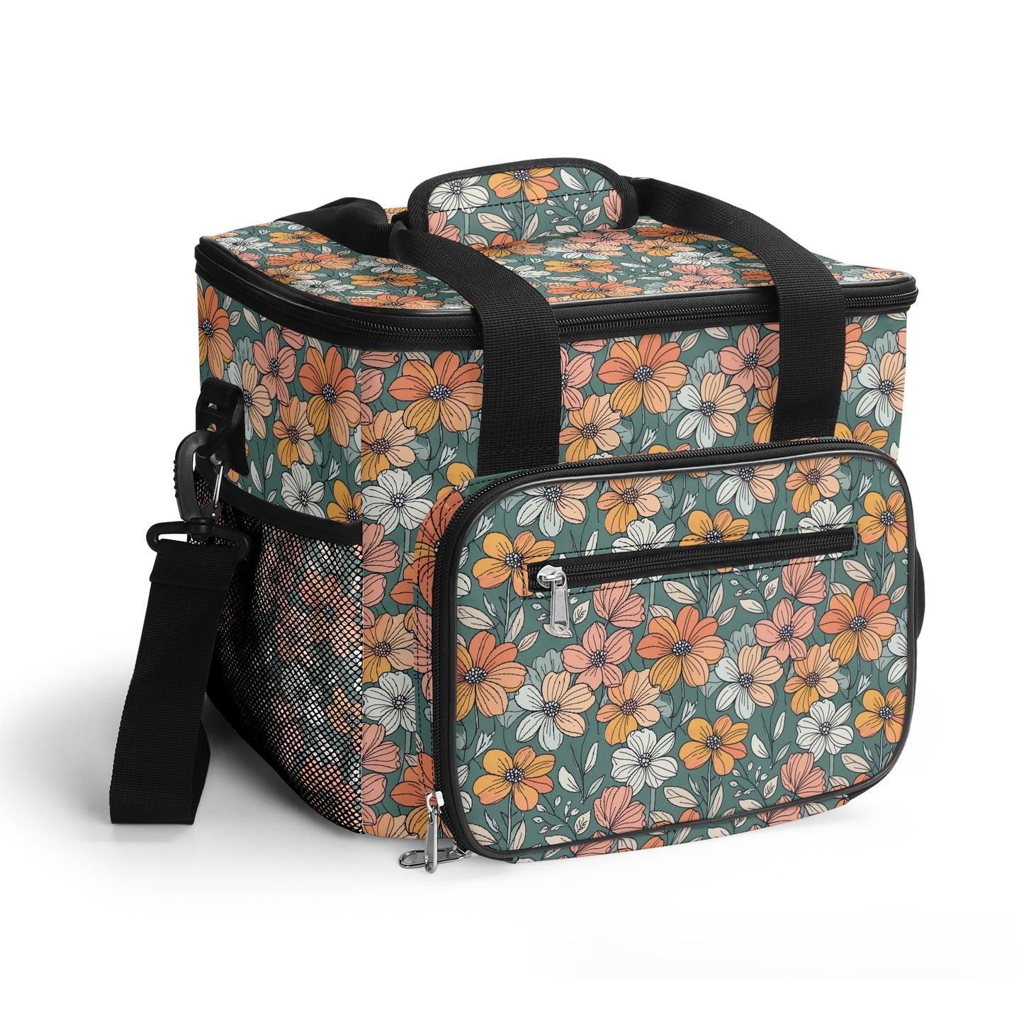 Pastel Flowers Insulated Leakproof Cooler Bag Lunch Box