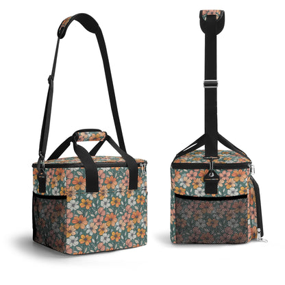 Pastel Flowers Insulated Leakproof Cooler Bag Lunch Box